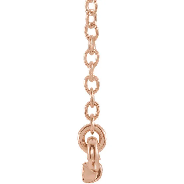 14k Yellow White Rose Gold Petite .07 CTW Diamond Bar Necklace