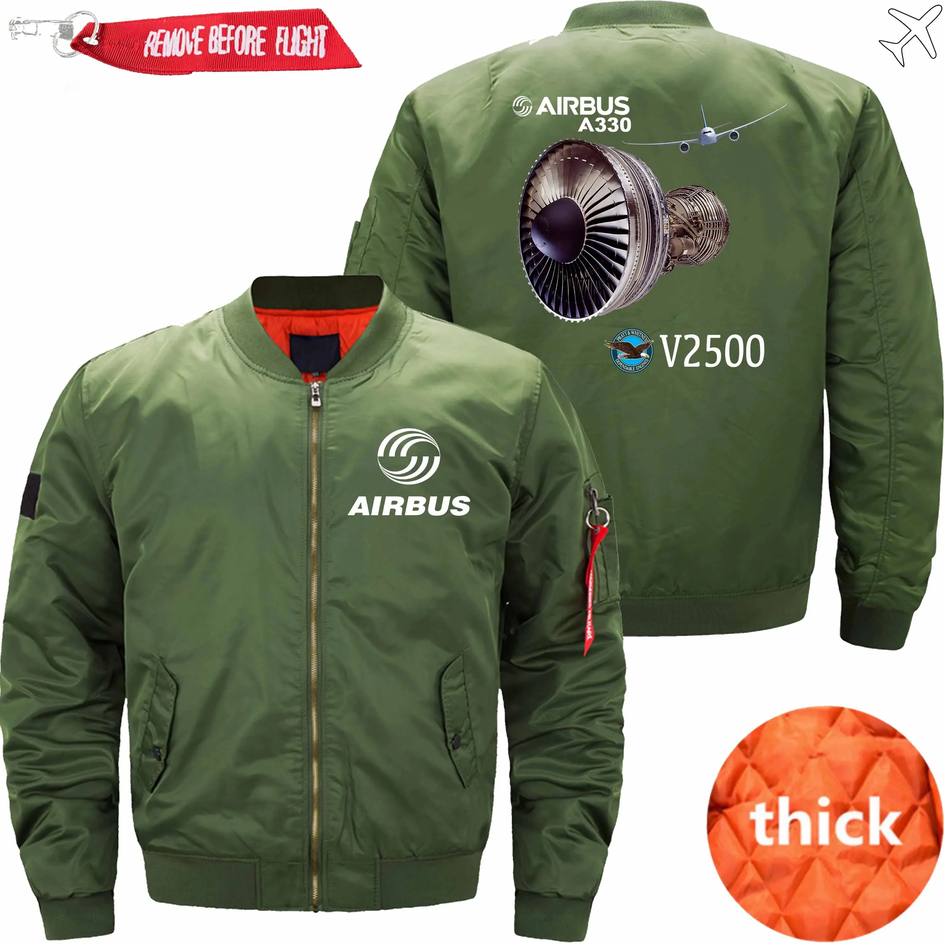 AIRBUS A330 IAE V2500 ENGINE BOMBER FLIGHT AVIATOR JACKET