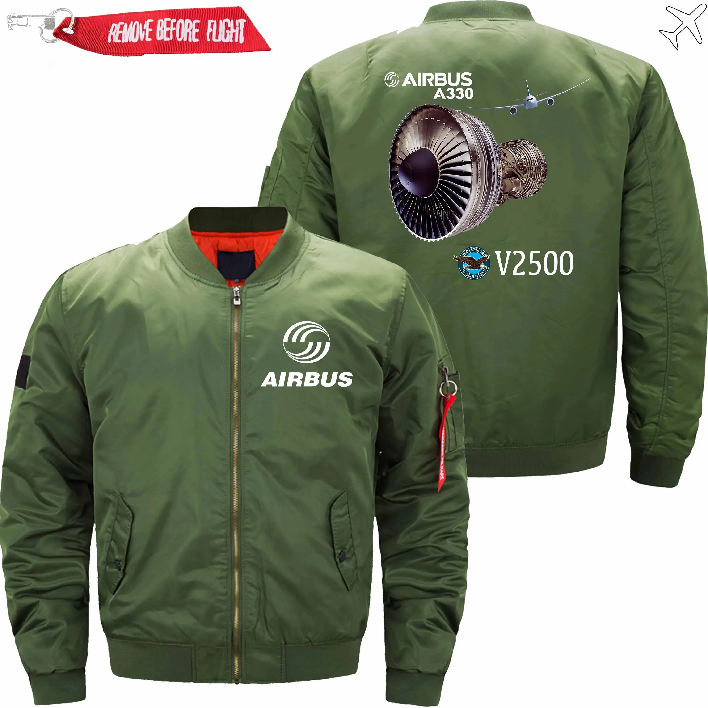 AIRBUS A330 IAE V2500 ENGINE BOMBER FLIGHT AVIATOR JACKET