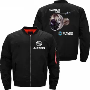 AIRBUS A330 IAE V2500 ENGINE BOMBER FLIGHT AVIATOR JACKET