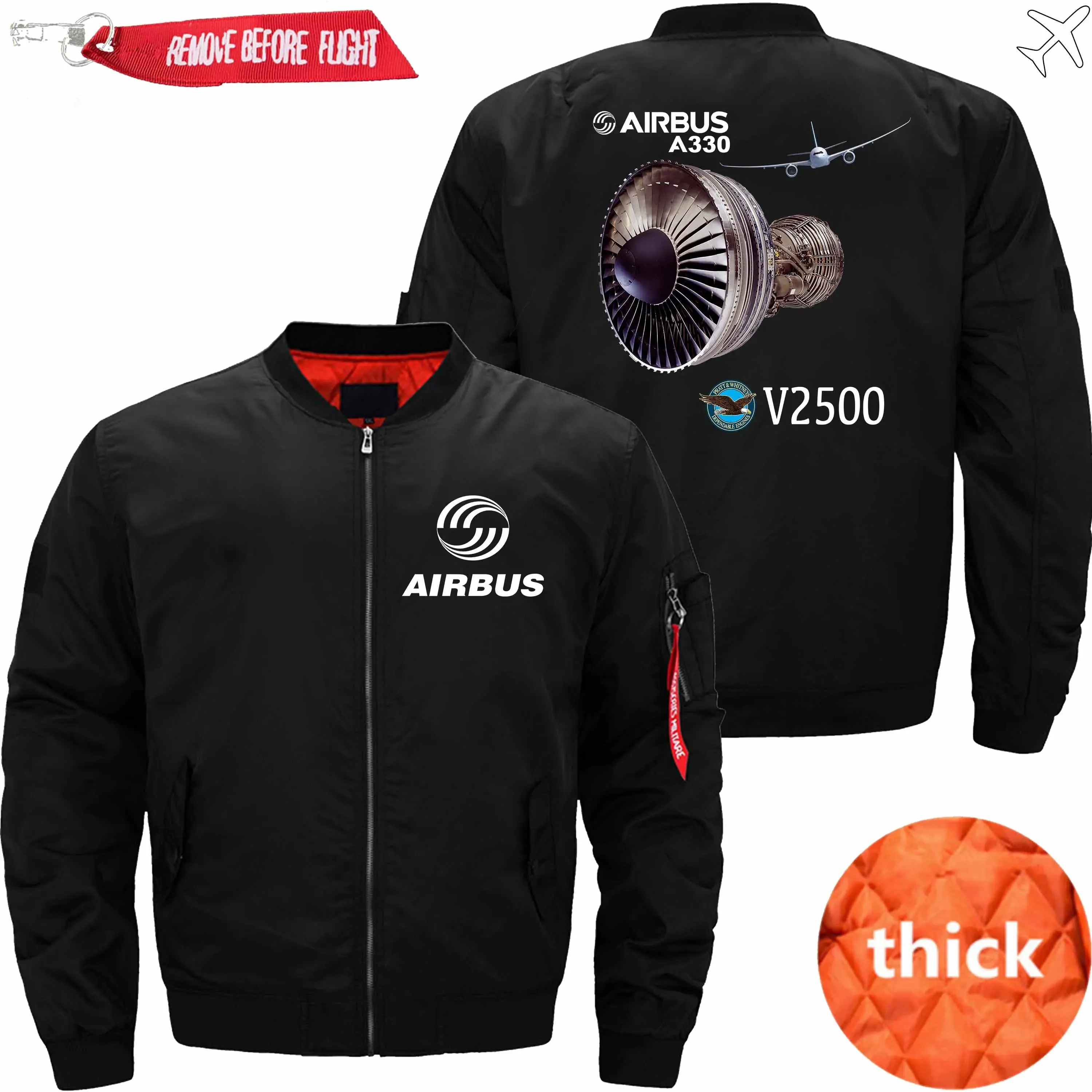 AIRBUS A330 IAE V2500 ENGINE BOMBER FLIGHT AVIATOR JACKET