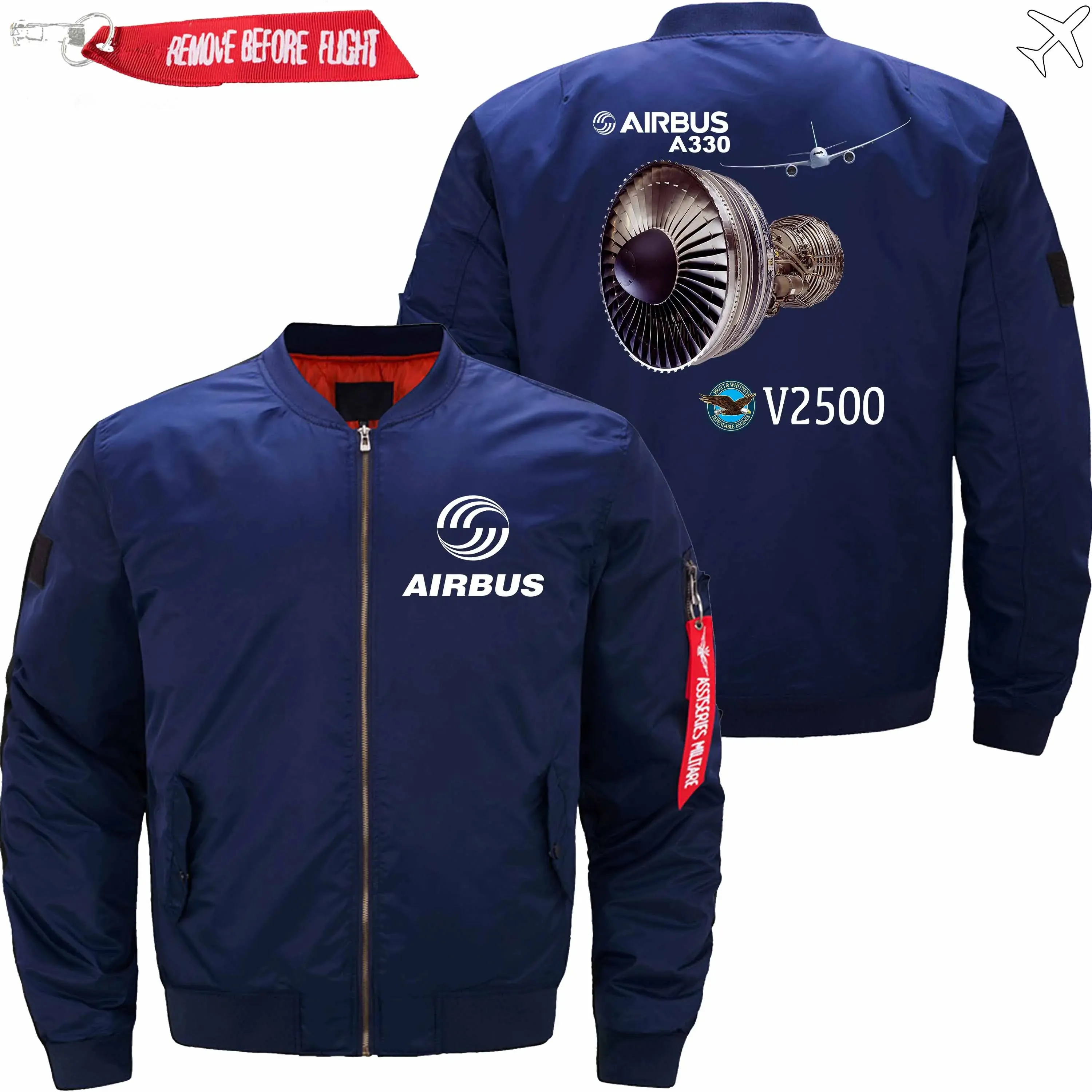 AIRBUS A330 IAE V2500 ENGINE BOMBER FLIGHT AVIATOR JACKET