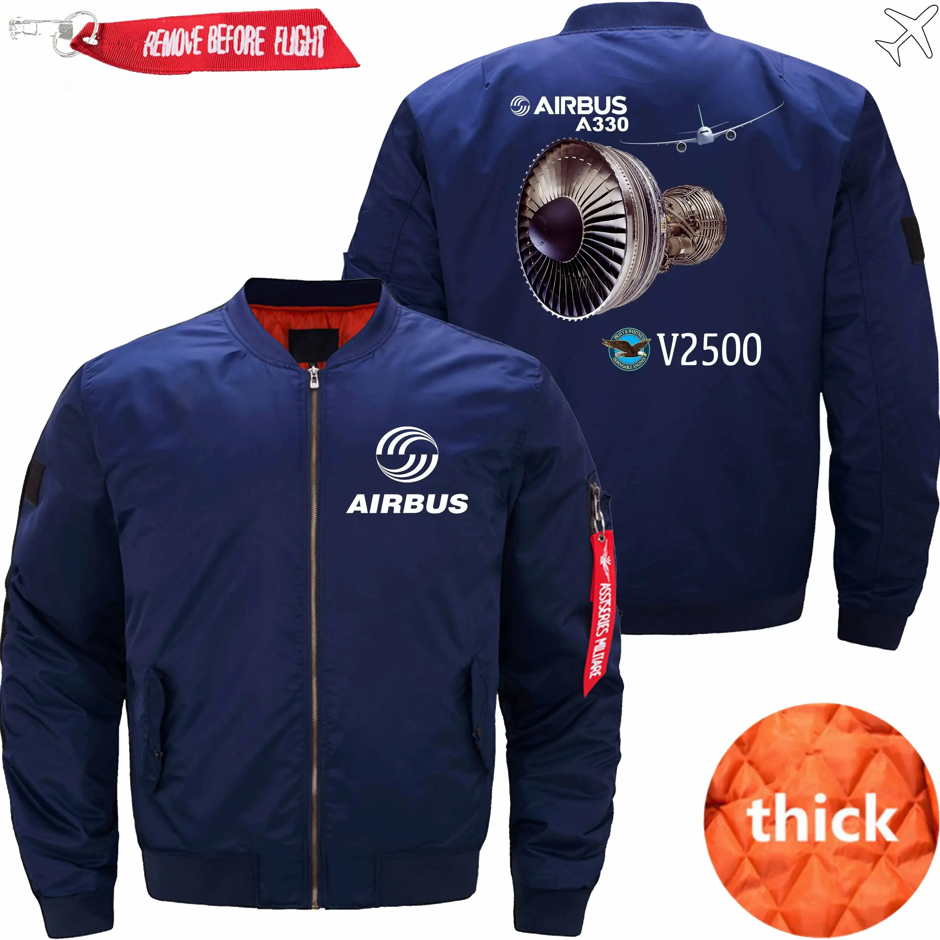 AIRBUS A330 IAE V2500 ENGINE BOMBER FLIGHT AVIATOR JACKET