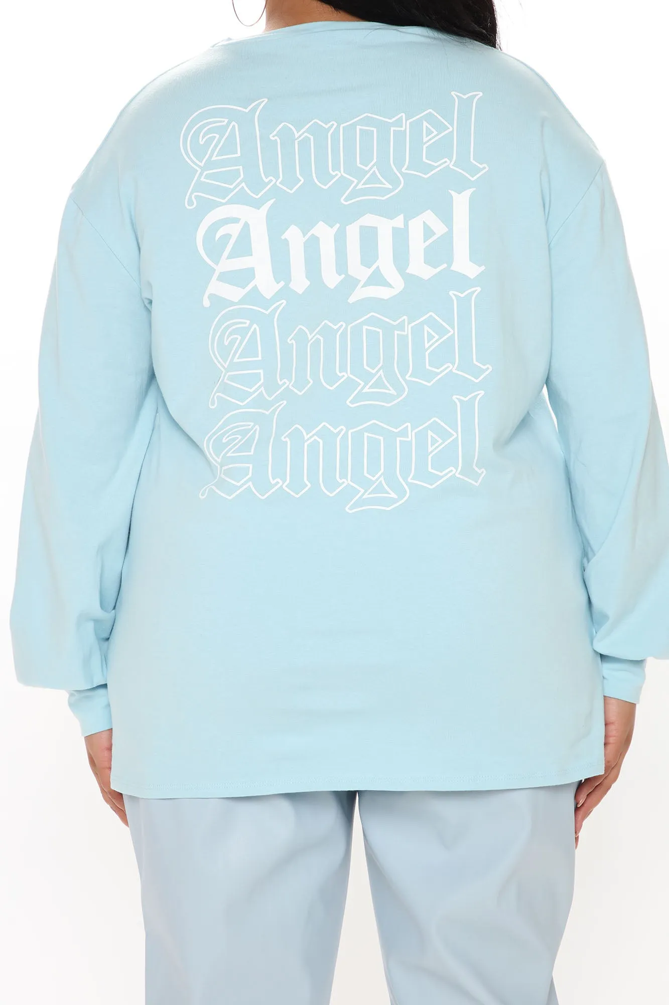 Angels Exist Long Sleeve Top - Blue