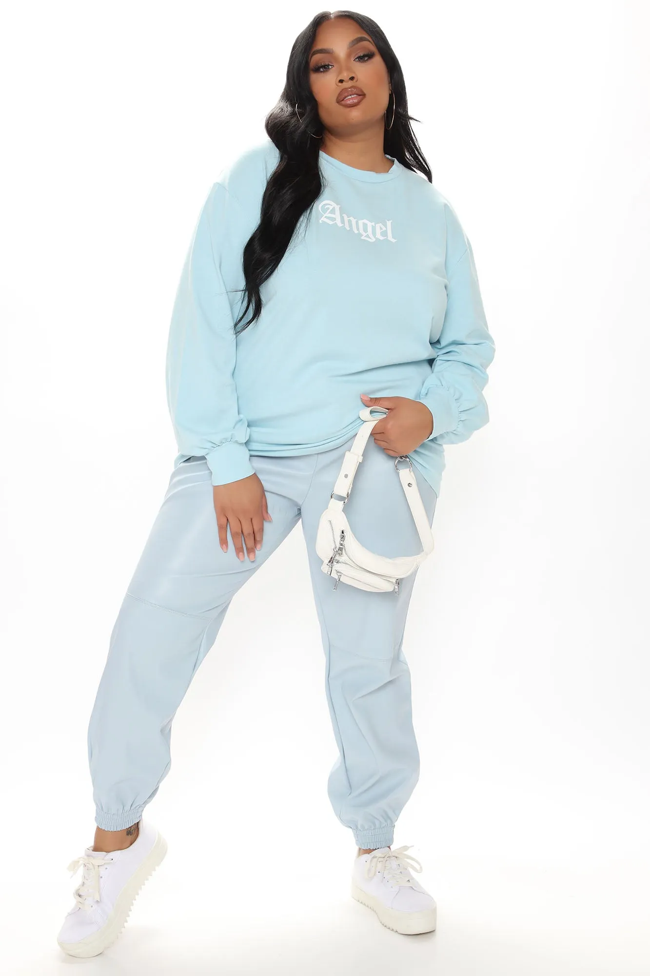 Angels Exist Long Sleeve Top - Blue
