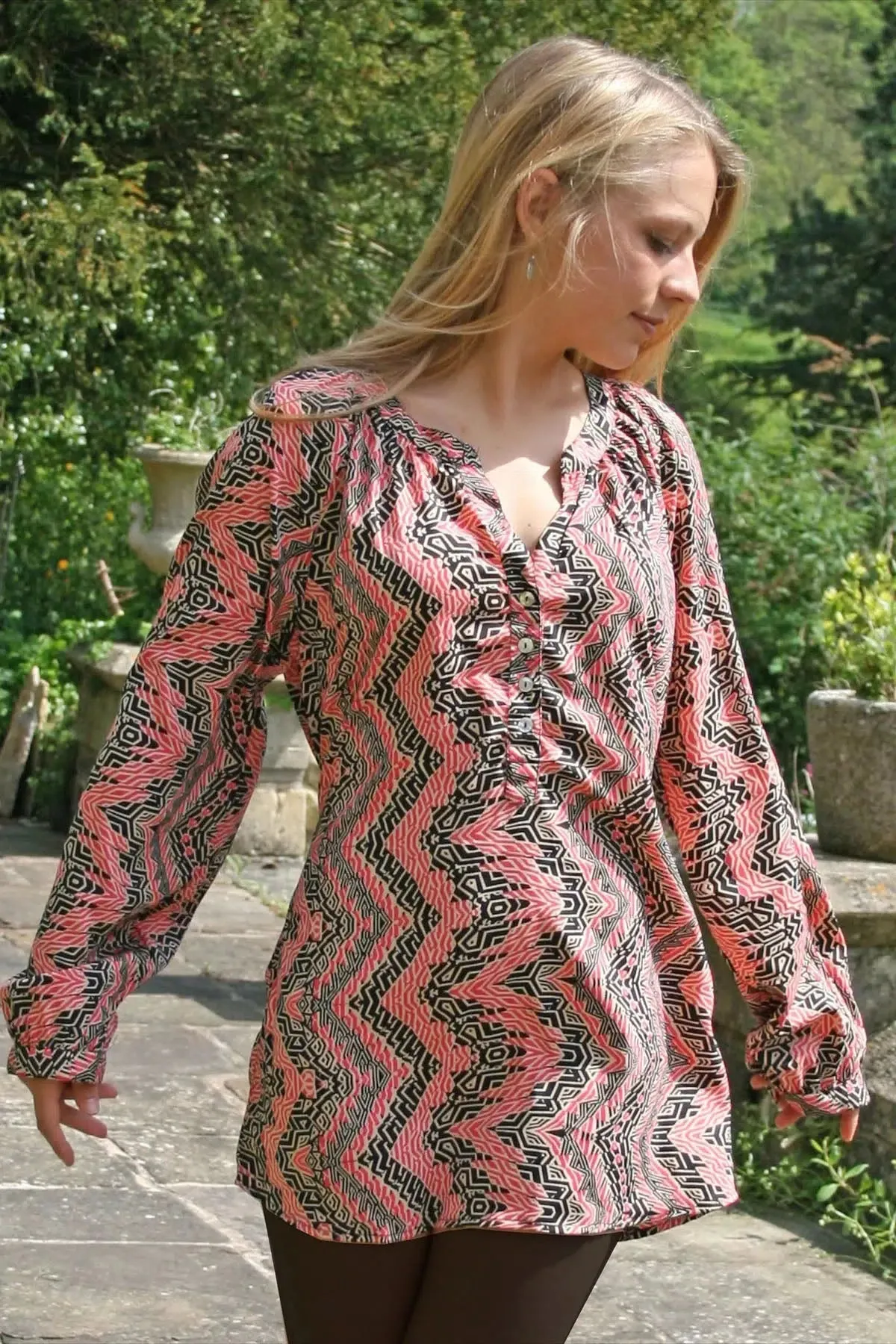 Aztec Print Tunic Blouse