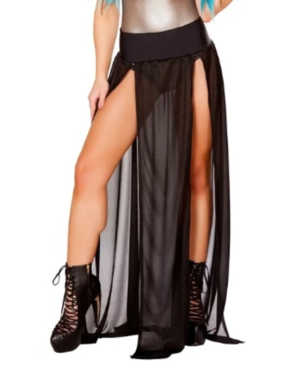 Black Sheer Slip Gypsy Skirt