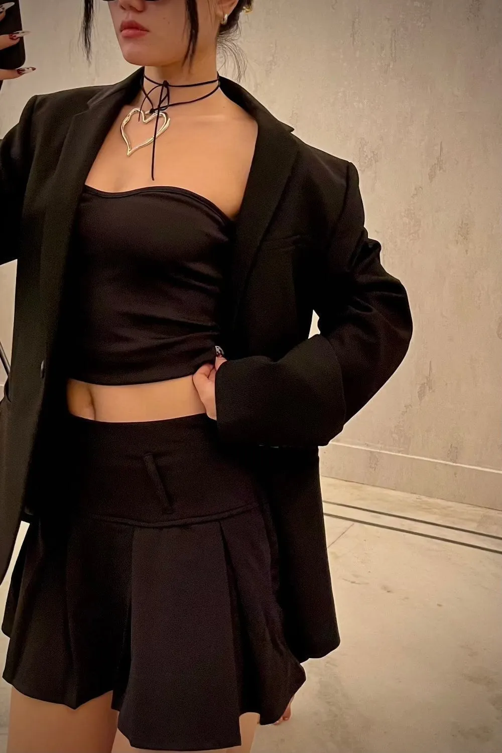 Black Sweet Heart Tube Top