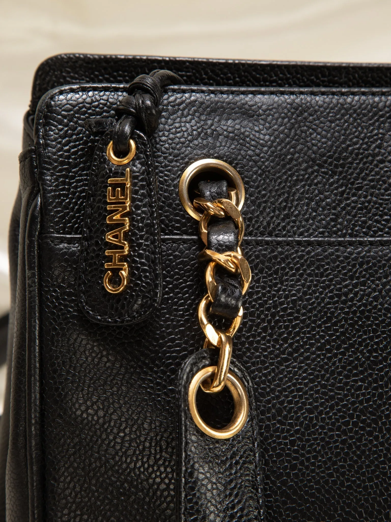 Chanel Timeless Logo Chain Tote