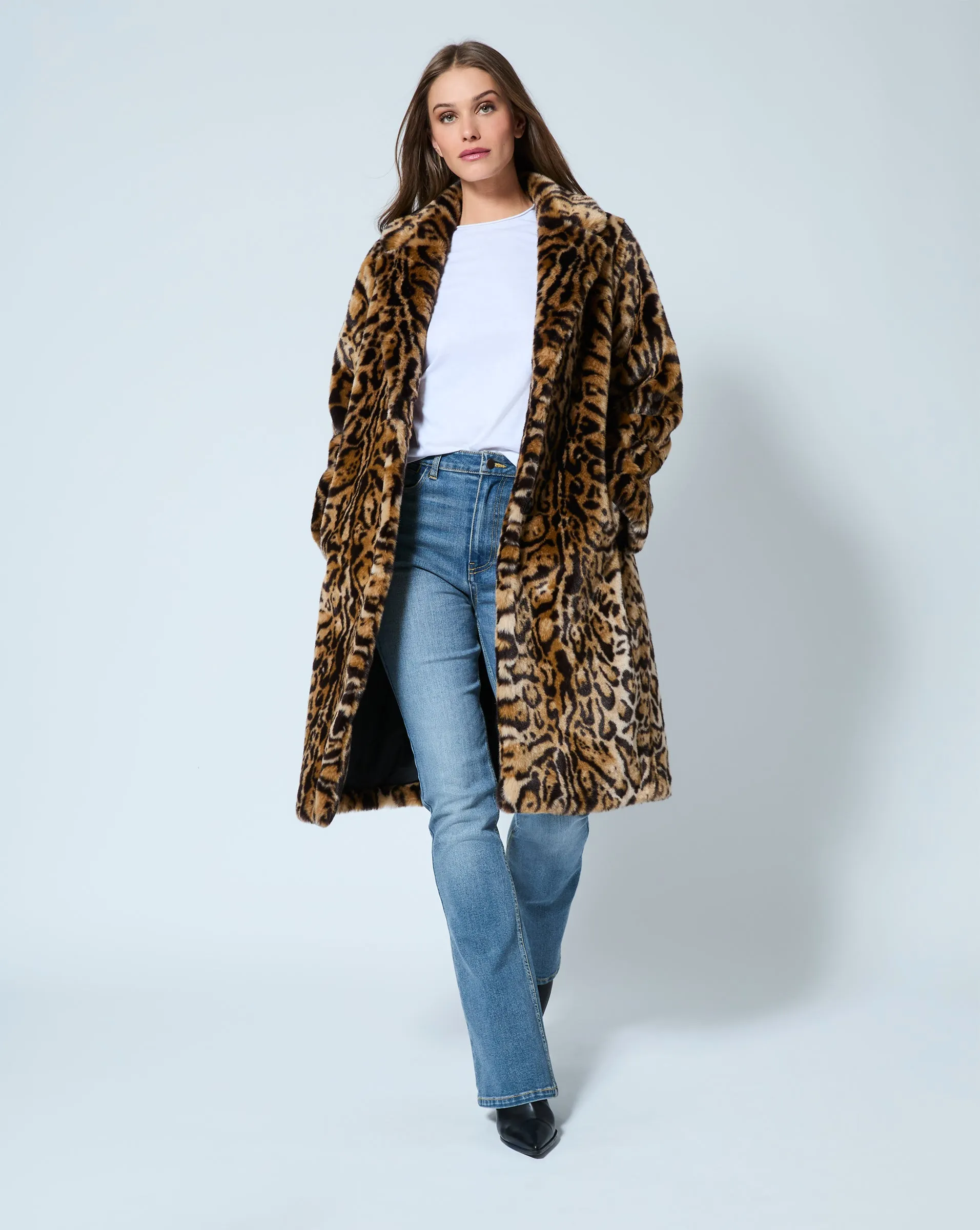 Cheetah Print Faux Fur Coat