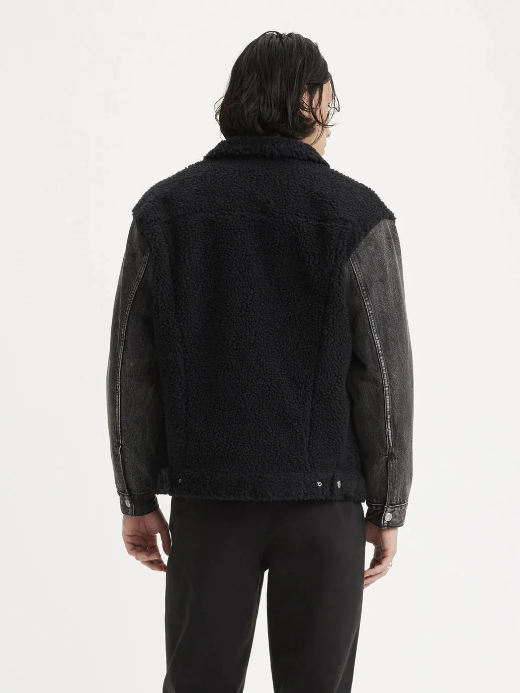Colorblock Black Collar Neck Jacket