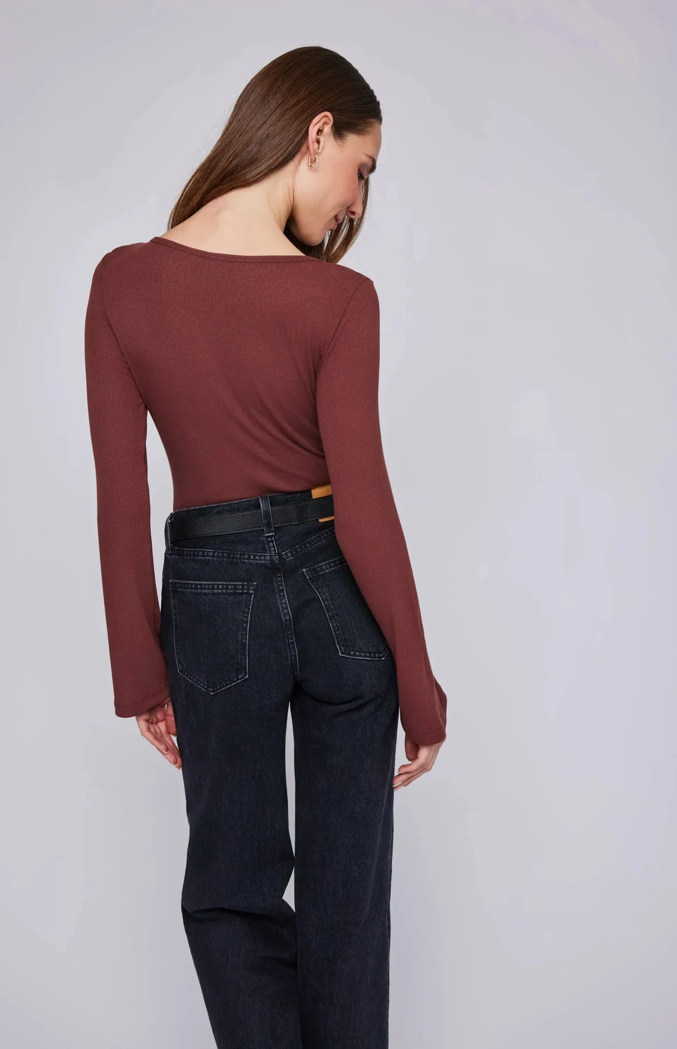 Delilah L/S Tee- Cinnamon