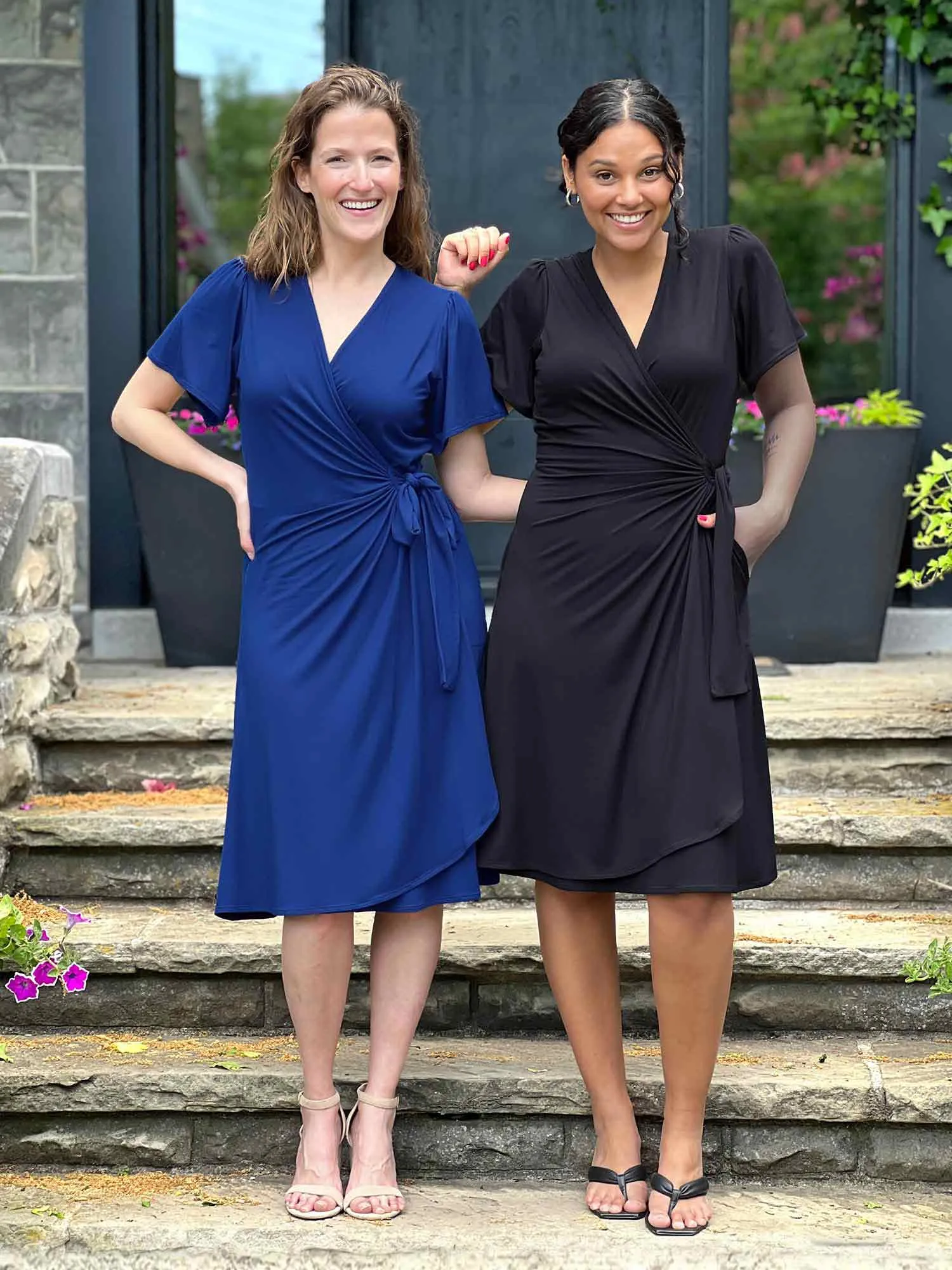 Eesha flutter sleeve faux wrap dress - FINAL SALE