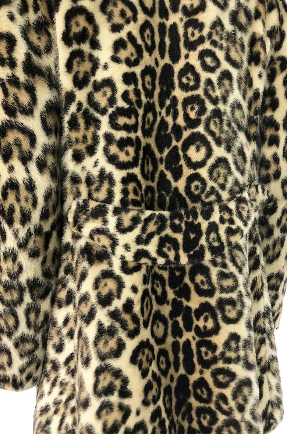 Fabulous 1950s H.B. Burnett Faux Fur Leopard Swing Car Coat