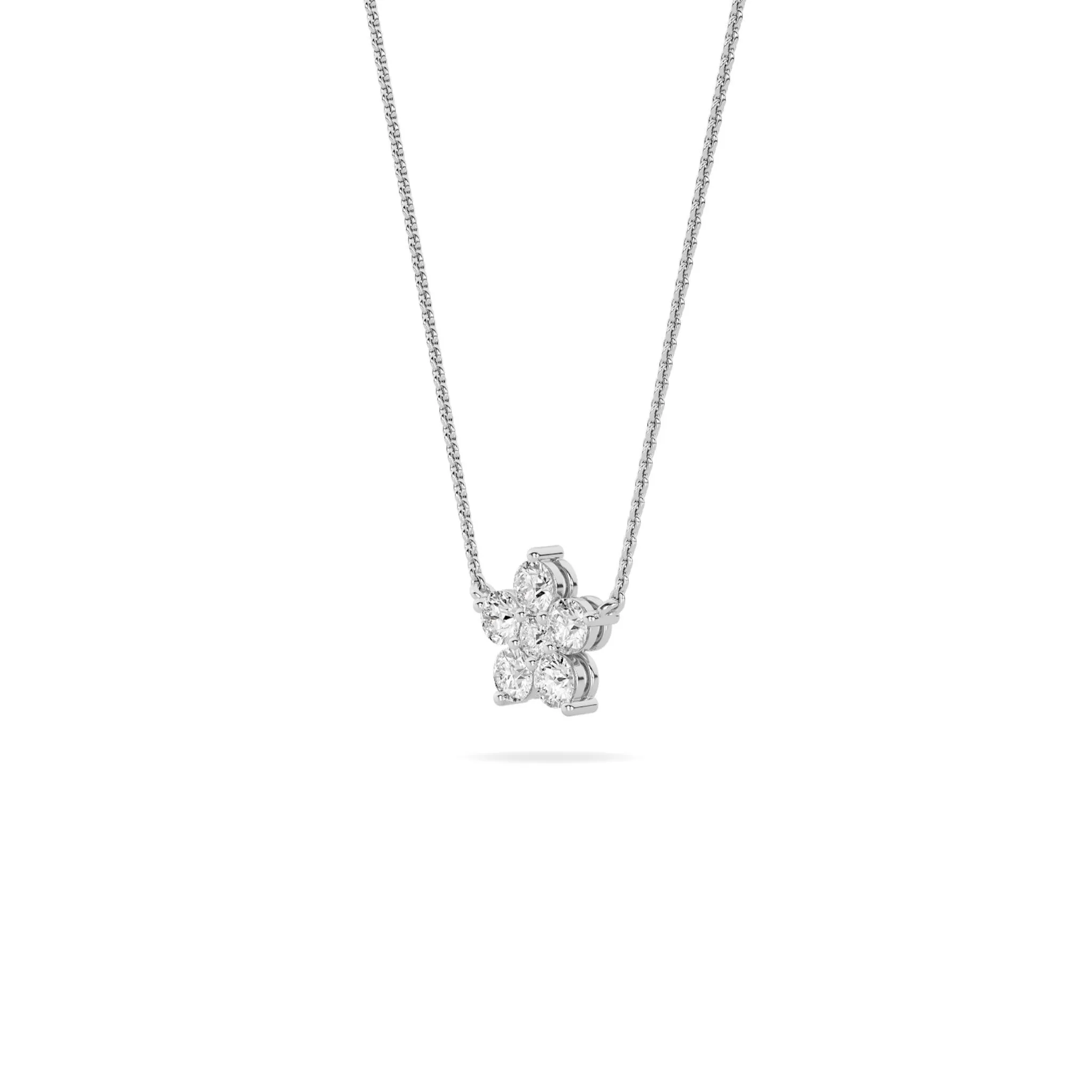Flower Pendant with 5 Lab Grown Diamond Petals
