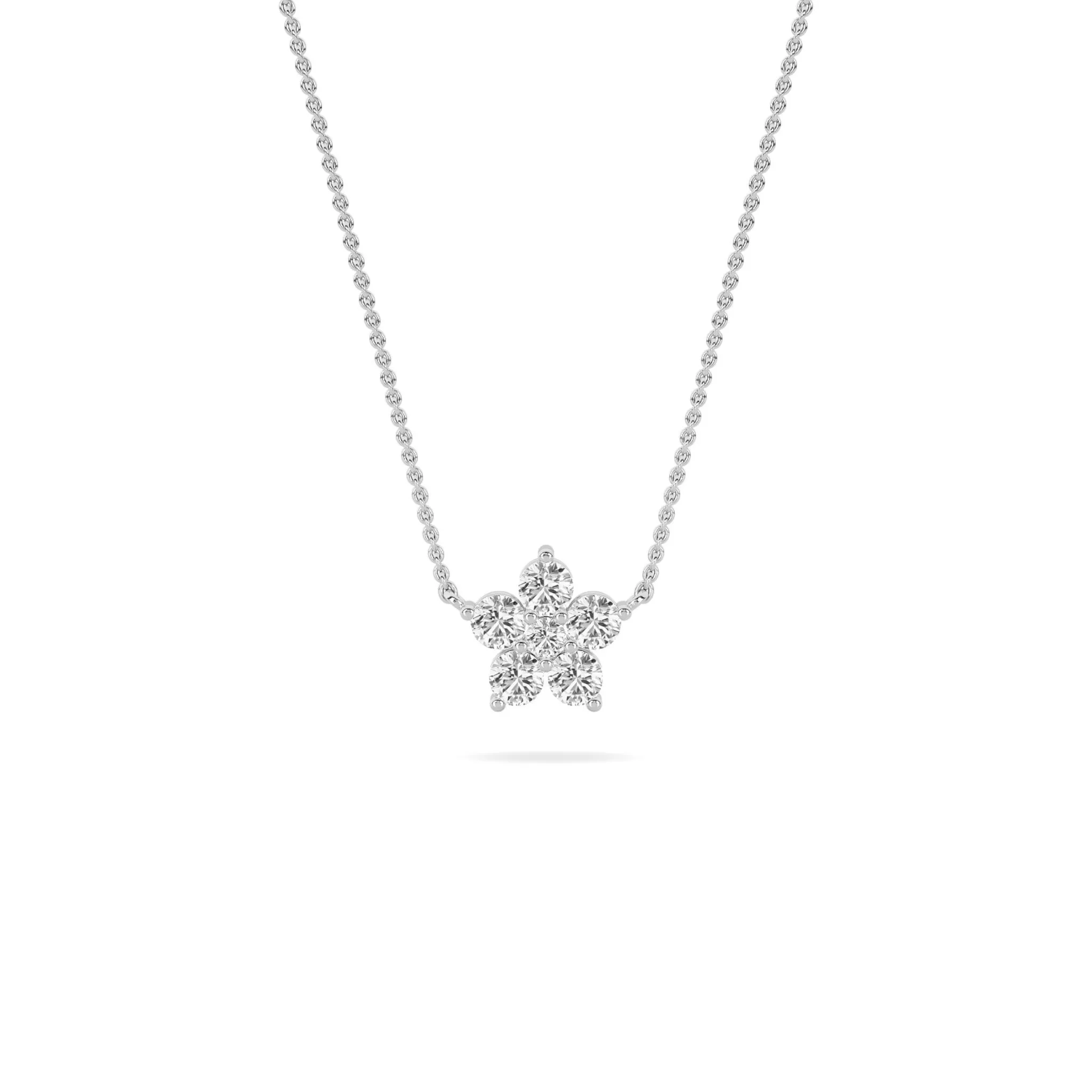 Flower Pendant with 5 Lab Grown Diamond Petals