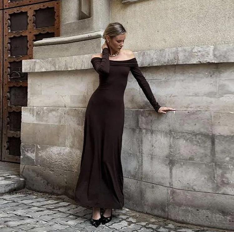 Fraidy Long Sleeve Maxi Dress
