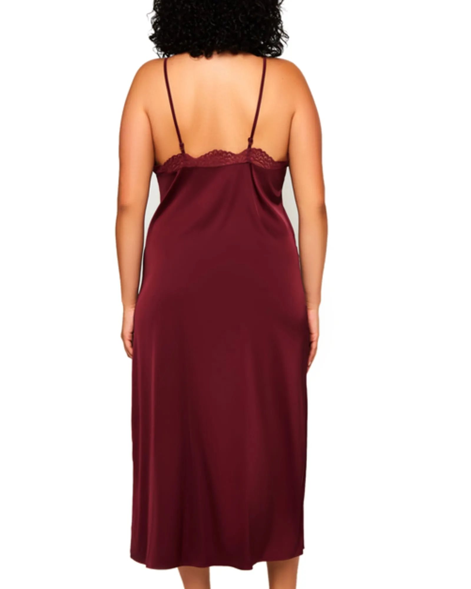 Francesca Satin Midi Slip Dress | Burgundy