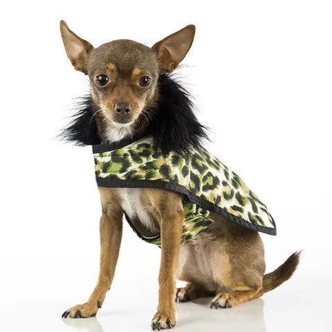 Green Leopard Posh Puppy Coat