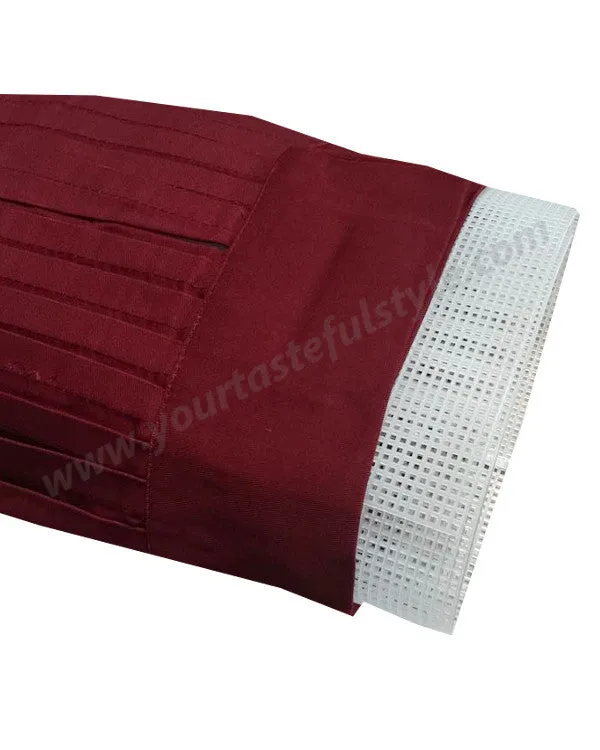 High-Quality Hibachi Chef Tall Hat Set Burgundy Color