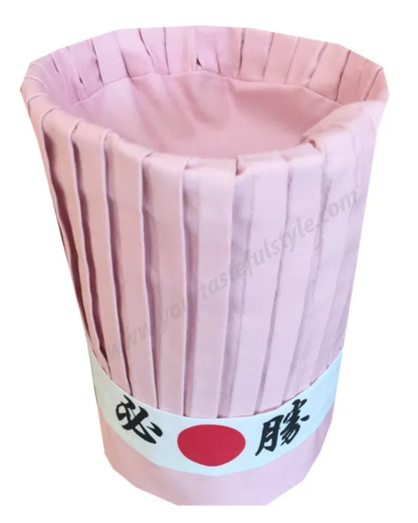 High-Quality Hibachi Chef Tall Hat Set Pink color