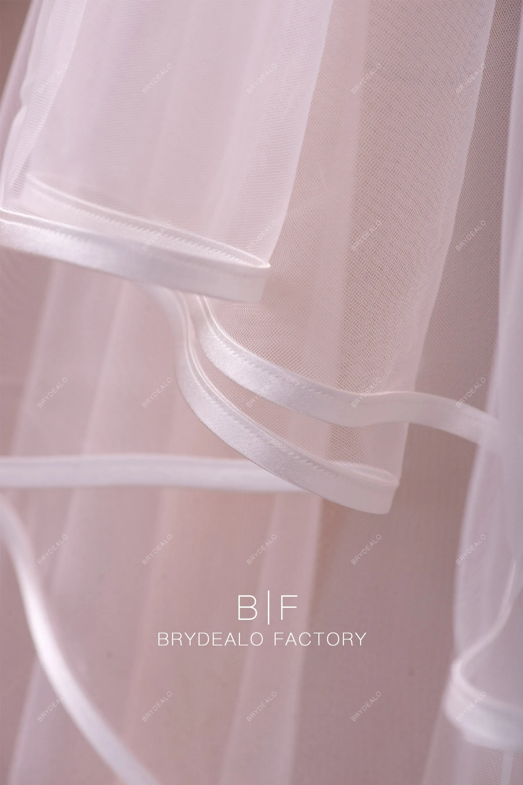 High Quality Ribbon Edge Two-Tier Wedding Veil