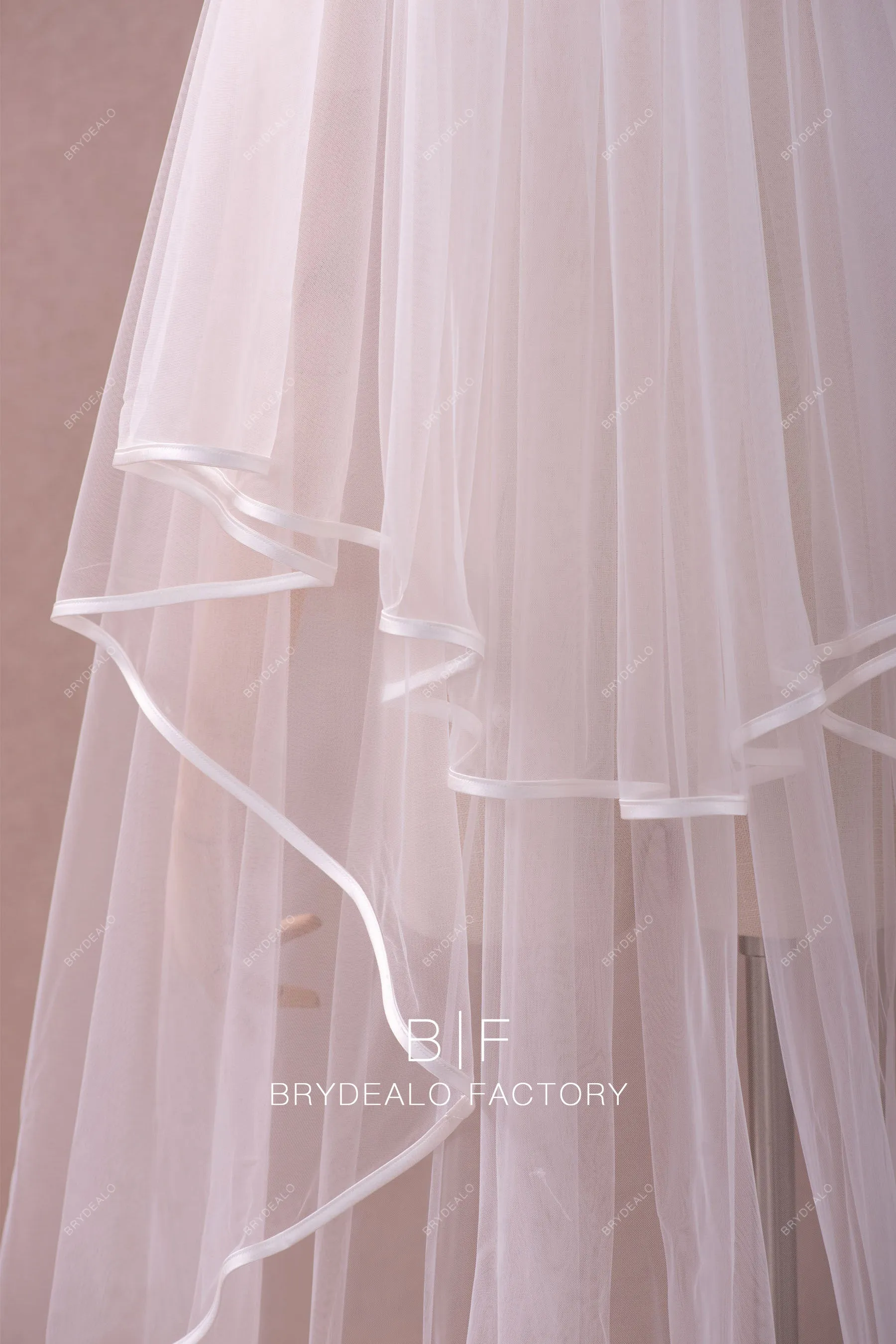 High Quality Ribbon Edge Two-Tier Wedding Veil