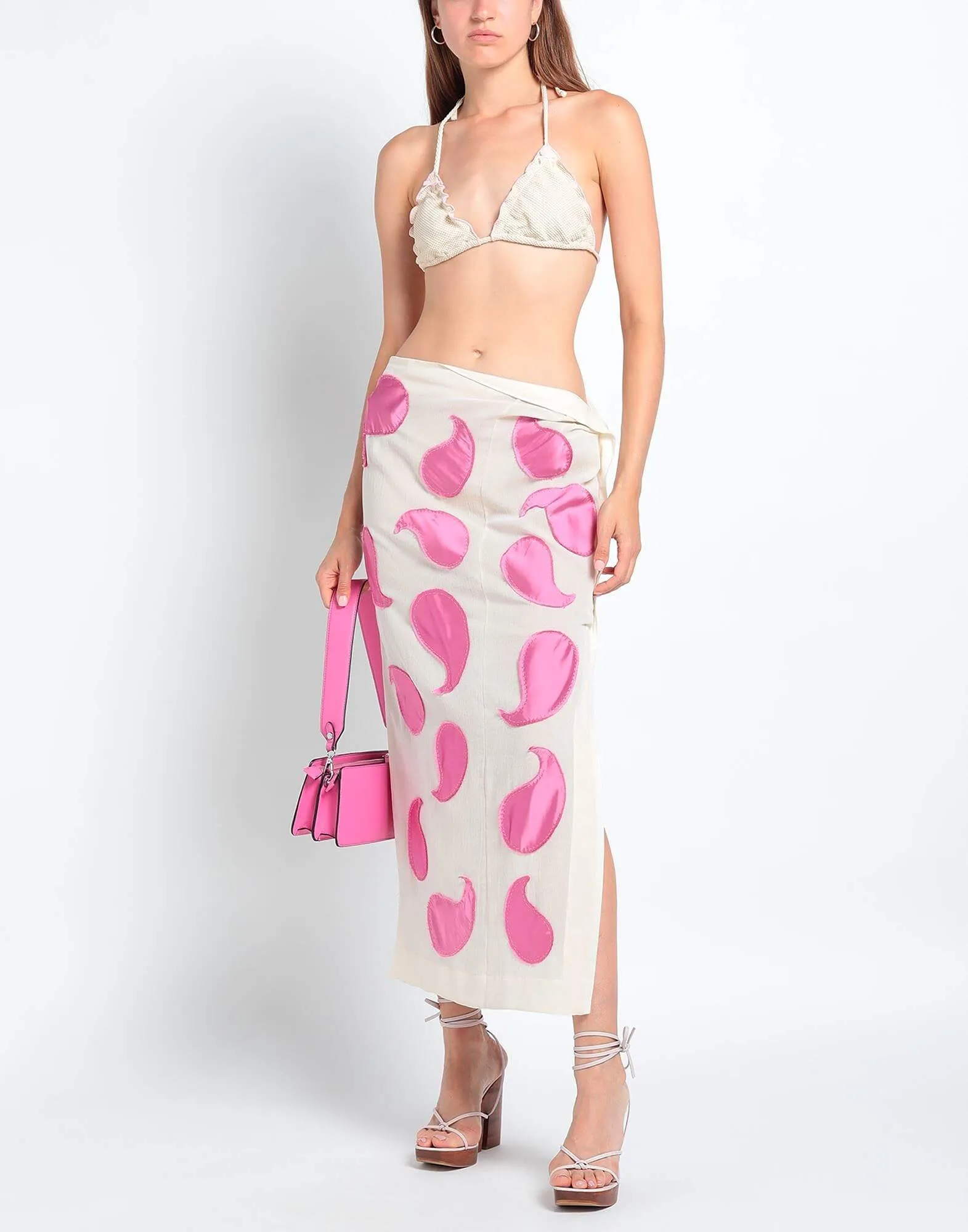 Jacquemus Maxi Skirt, beige/pink