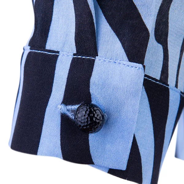 Julia Tunic in Azul/Nero Zebra