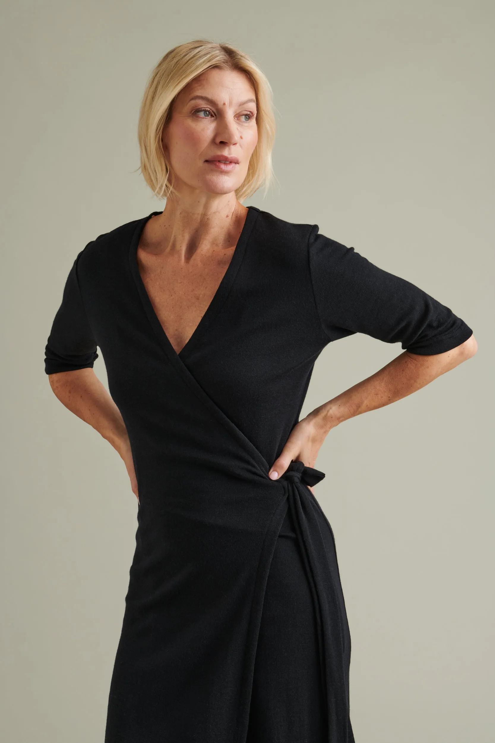 Kait Wrap Dress Black