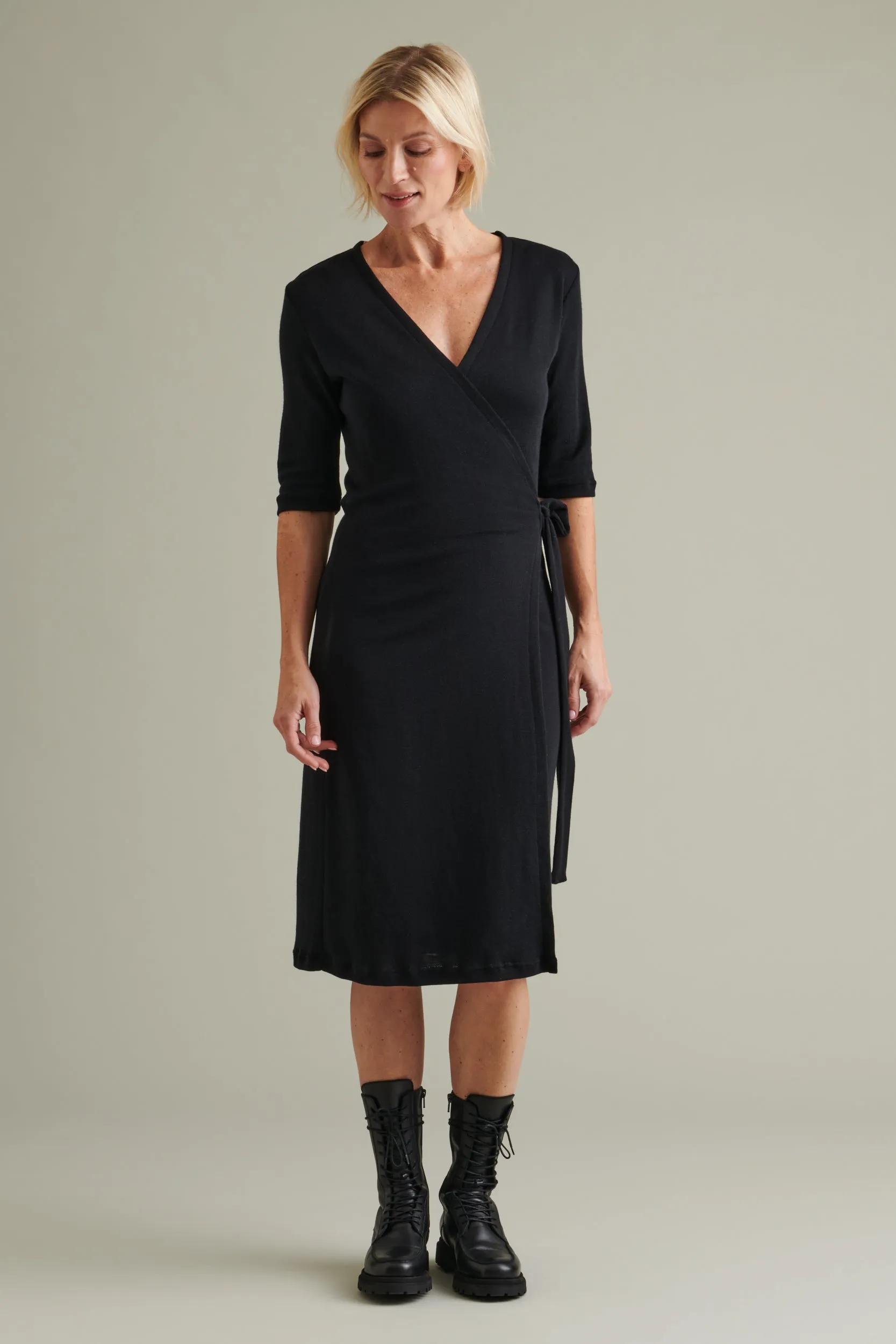 Kait Wrap Dress Black
