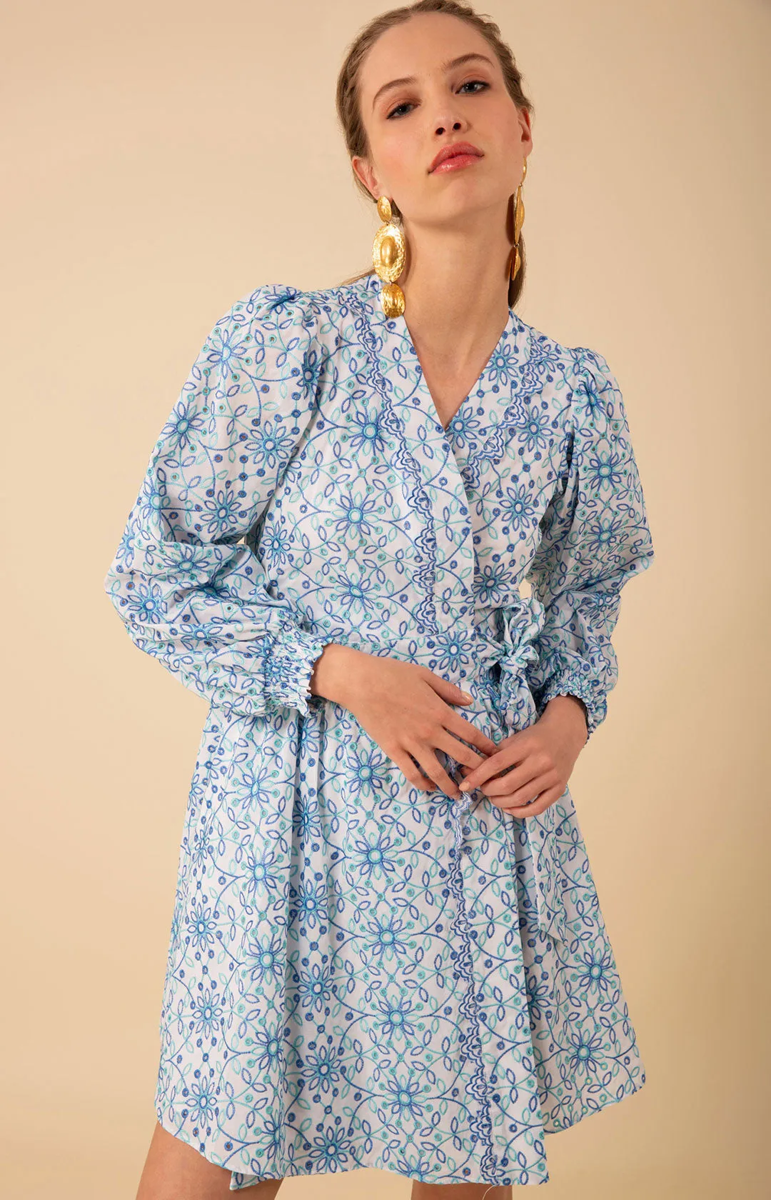 Kehlani Eyelet Wrap Dress