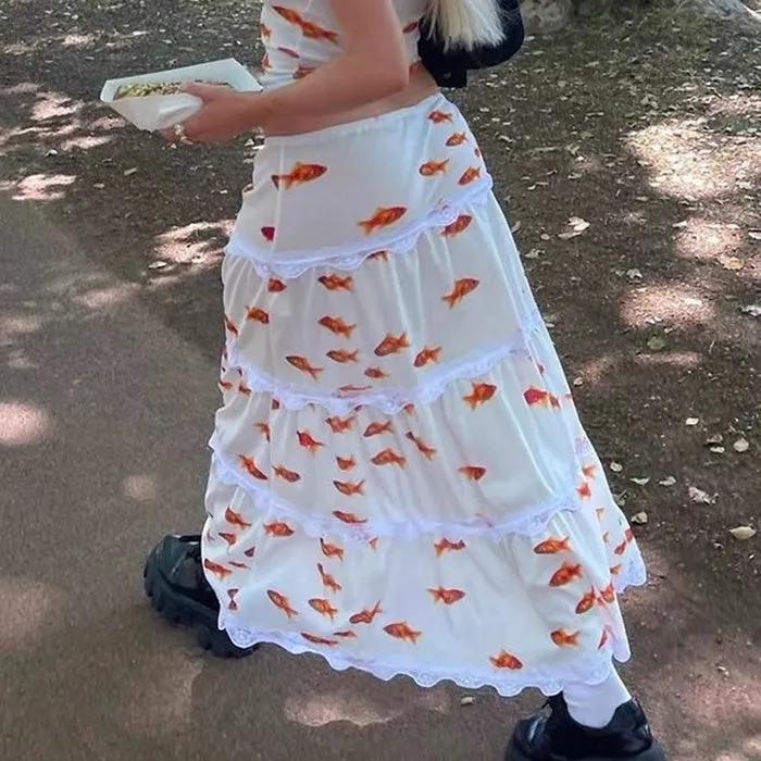 Koi Fish Maxi Skirt