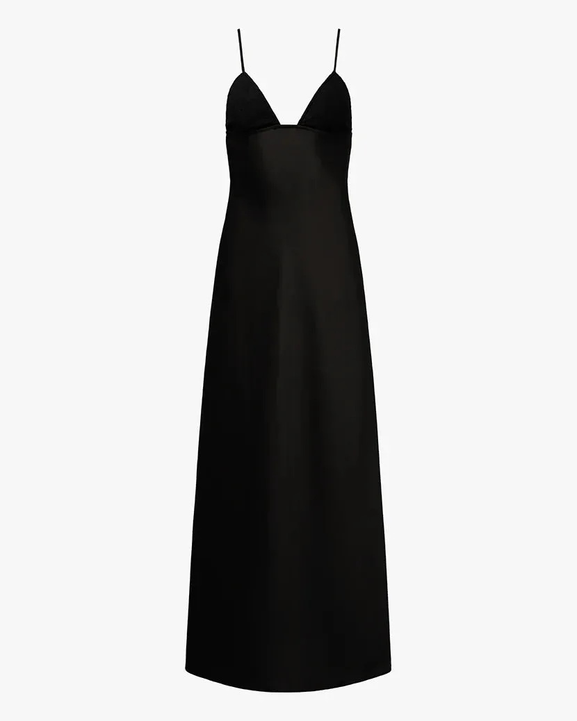 Lace Cup Slip Dress Black