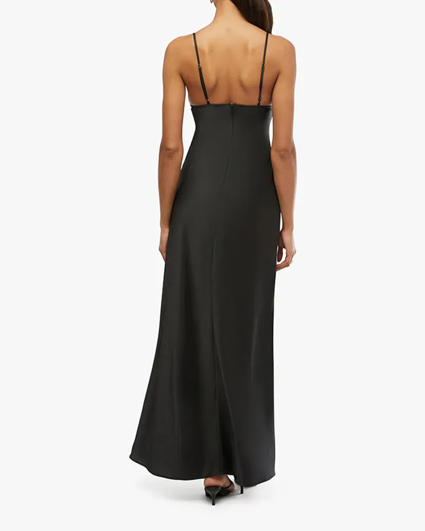 Lace Cup Slip Dress Black