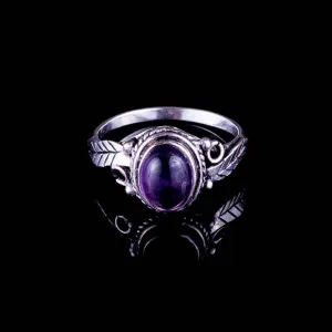 Leaf Ring - Amethyst