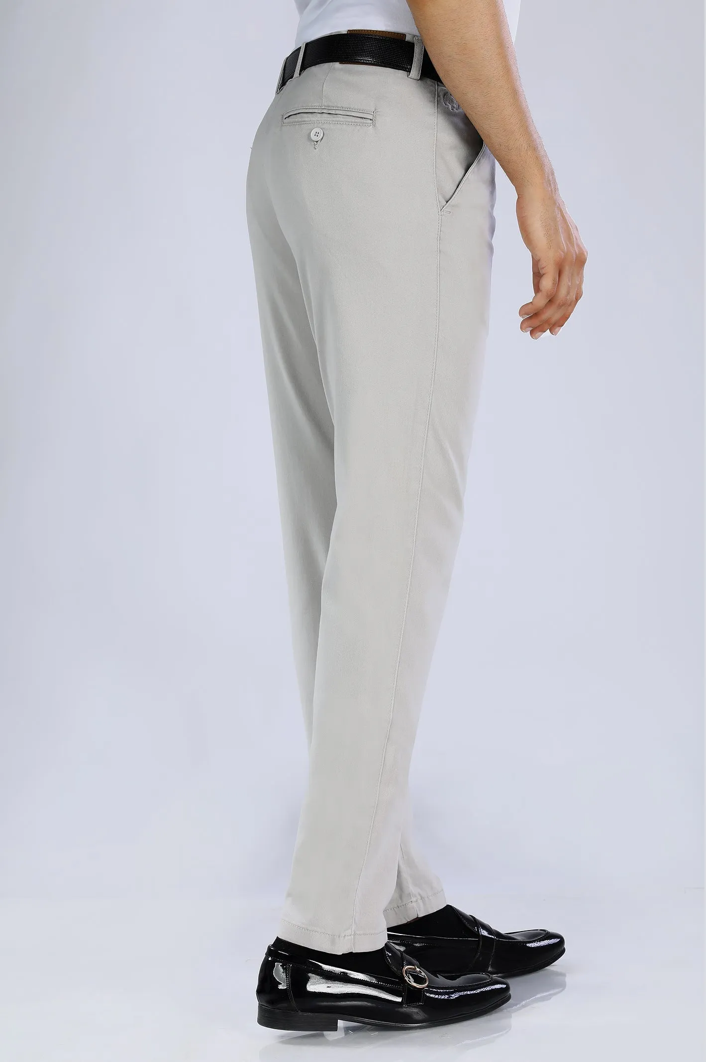 Light Grey Smart Fit Cotton Chino