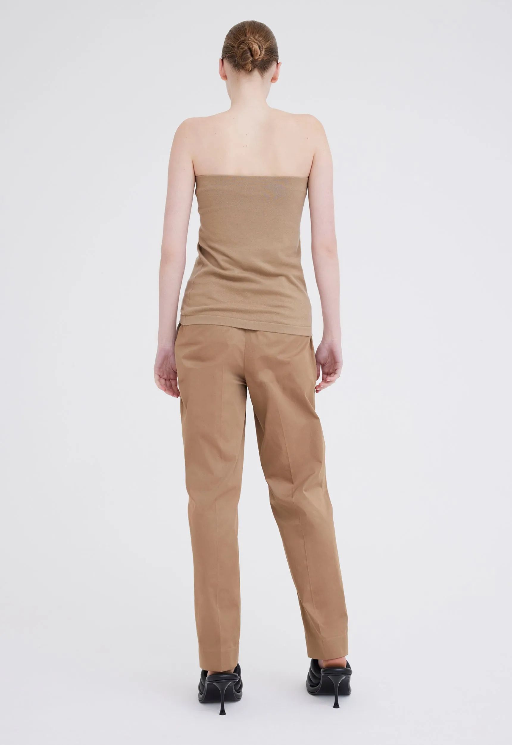 Maia Cotton Strapless Top - Upstate Tan