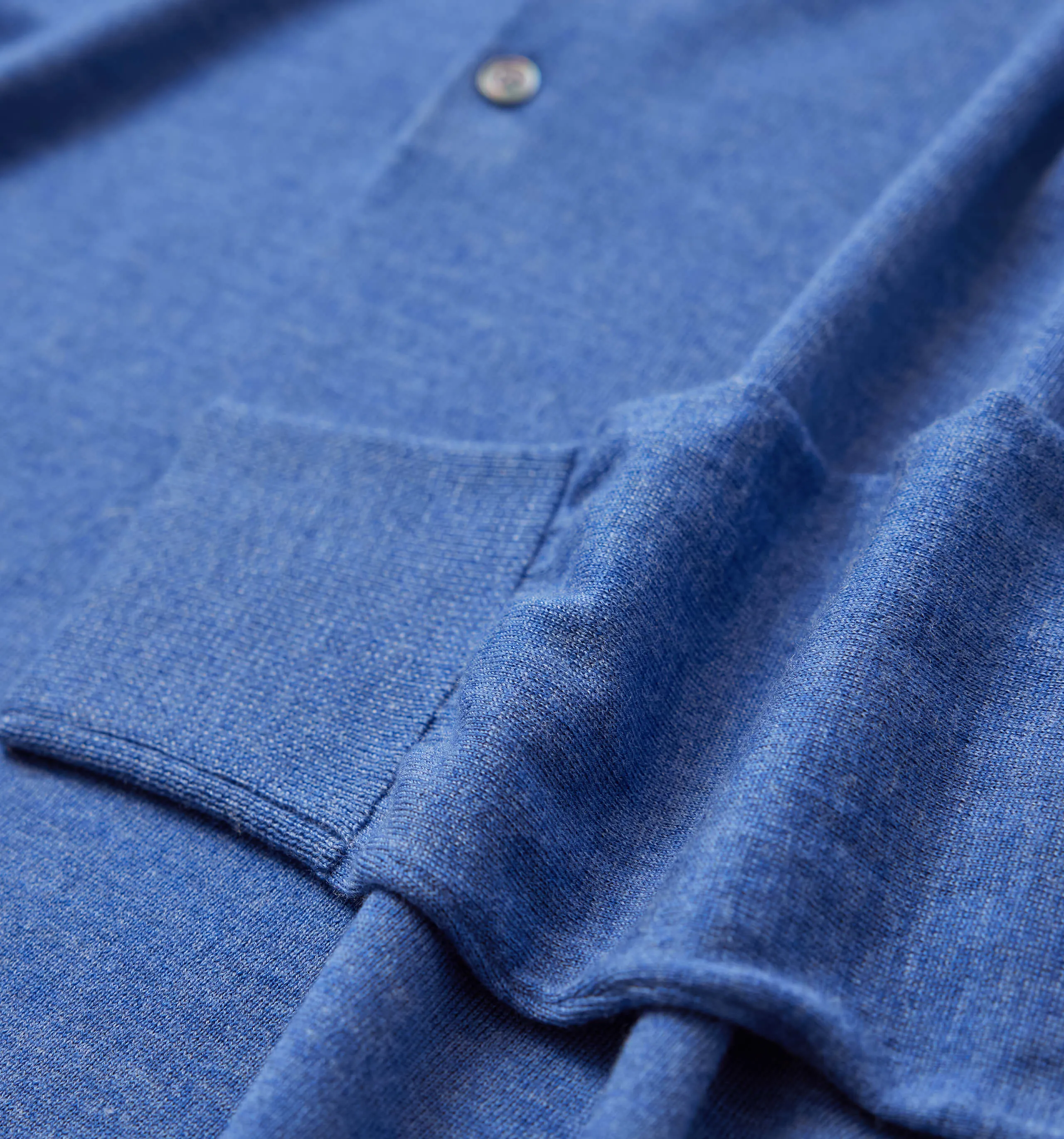 Merino Wool Polo Blue