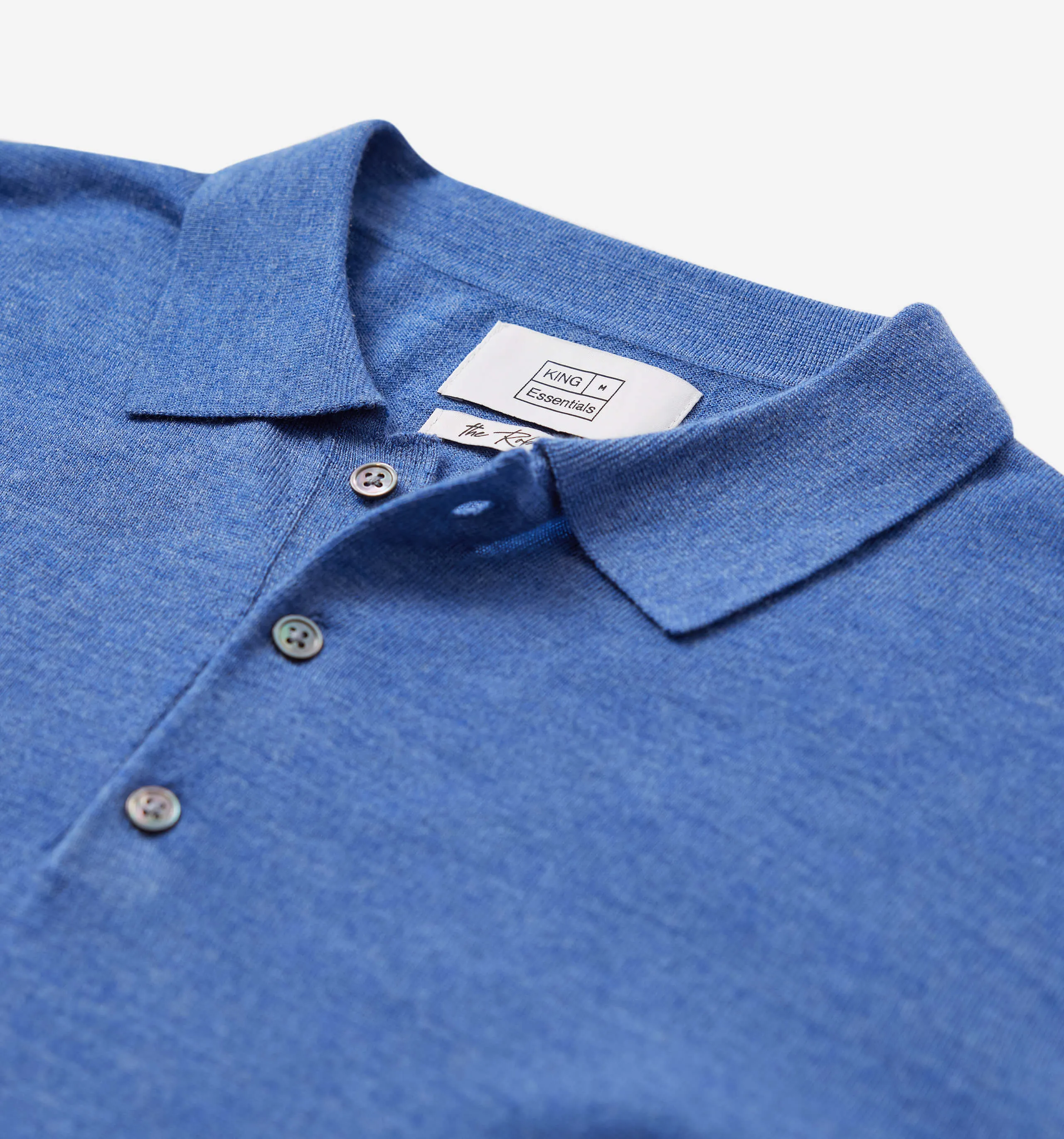 Merino Wool Polo Blue