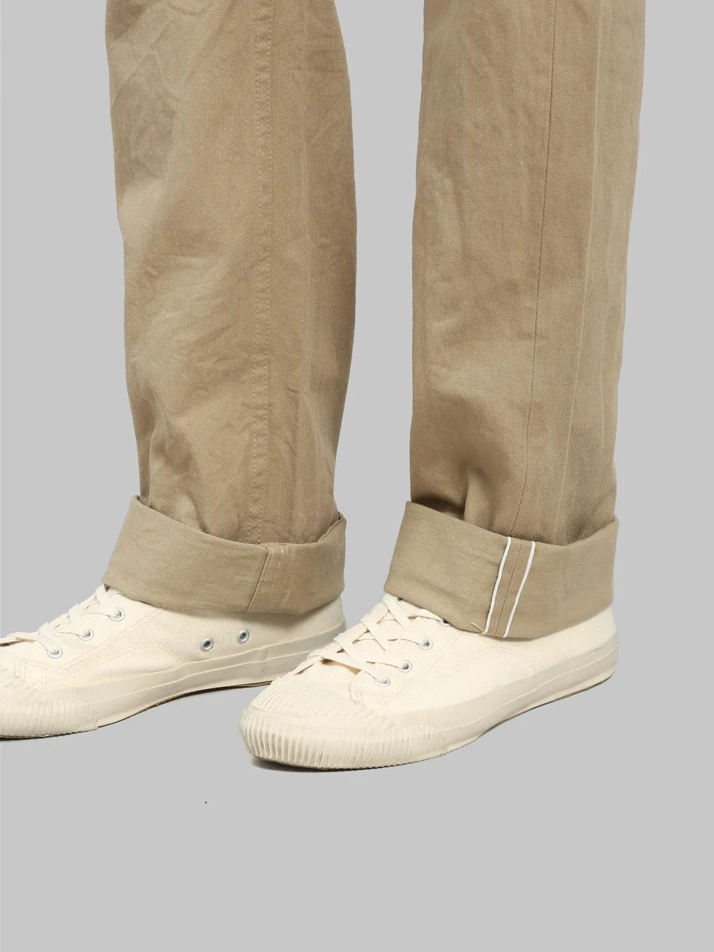 ONI Denim 737-SVC-KHB 9.5oz Selvedge Chino Trouser Khaki Beige