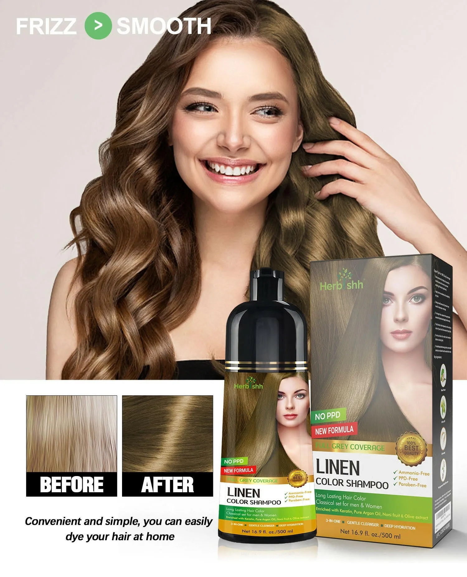 PPD Free Color Shampoo Linen - Herbishh