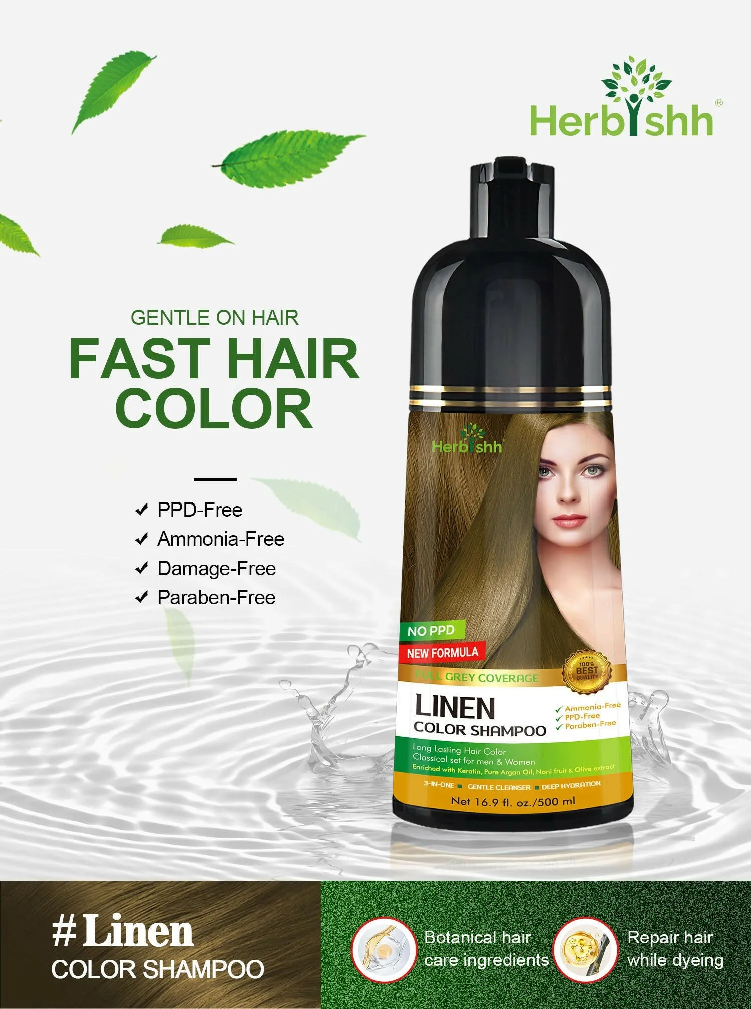PPD Free Color Shampoo Linen - Herbishh