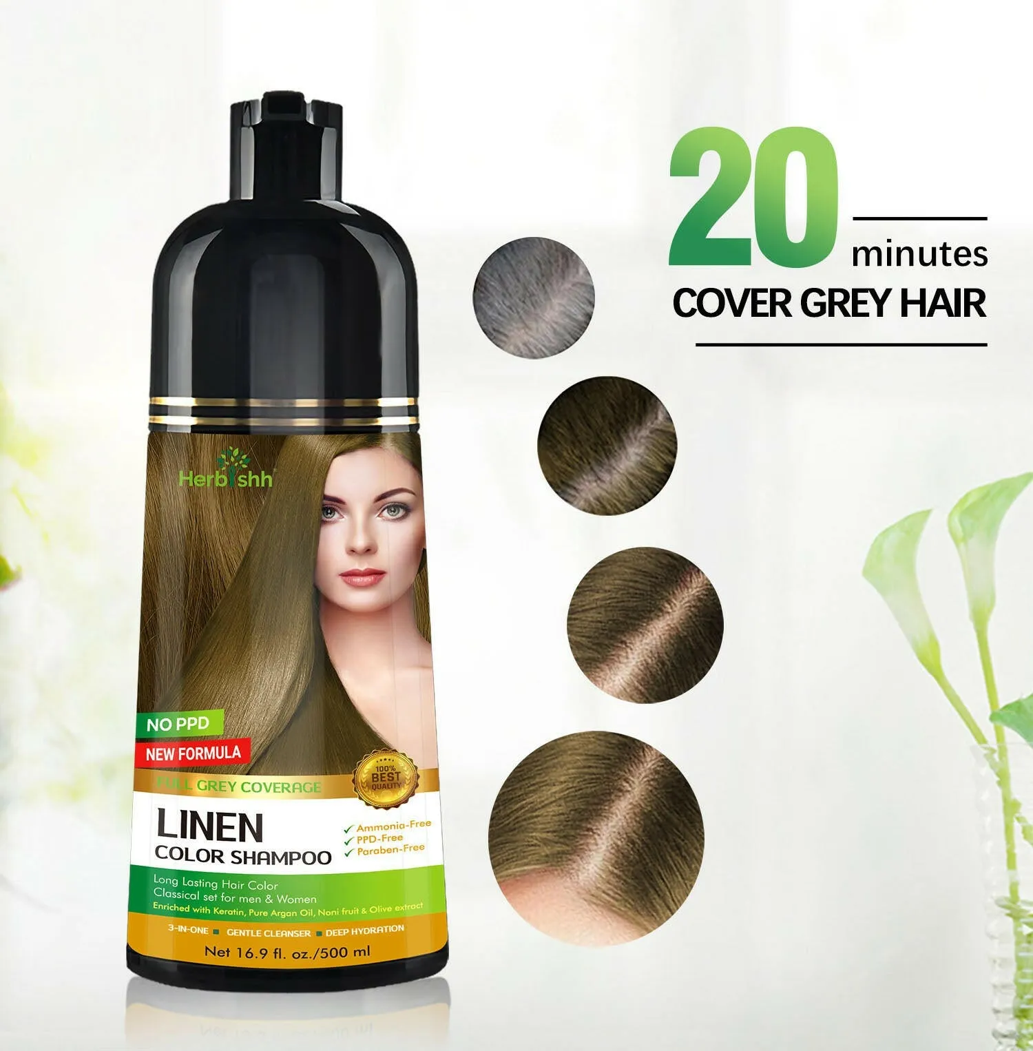 PPD Free Color Shampoo Linen - Herbishh