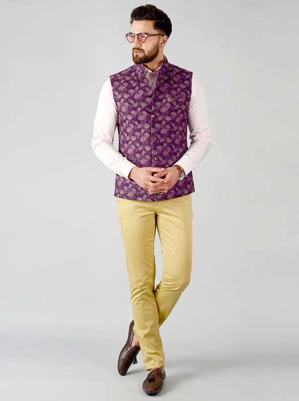 Purple Bandhgala Jacket | JB Studio