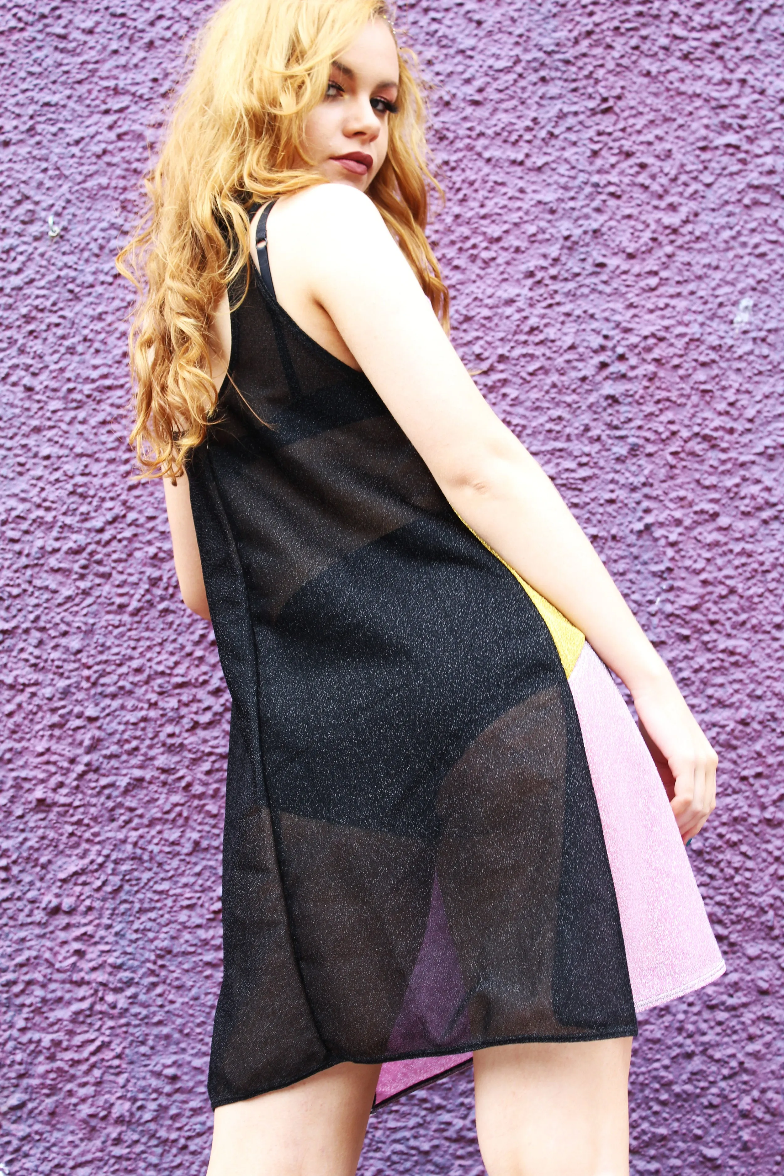 Rainbow Contrast Festival Mini Dress
