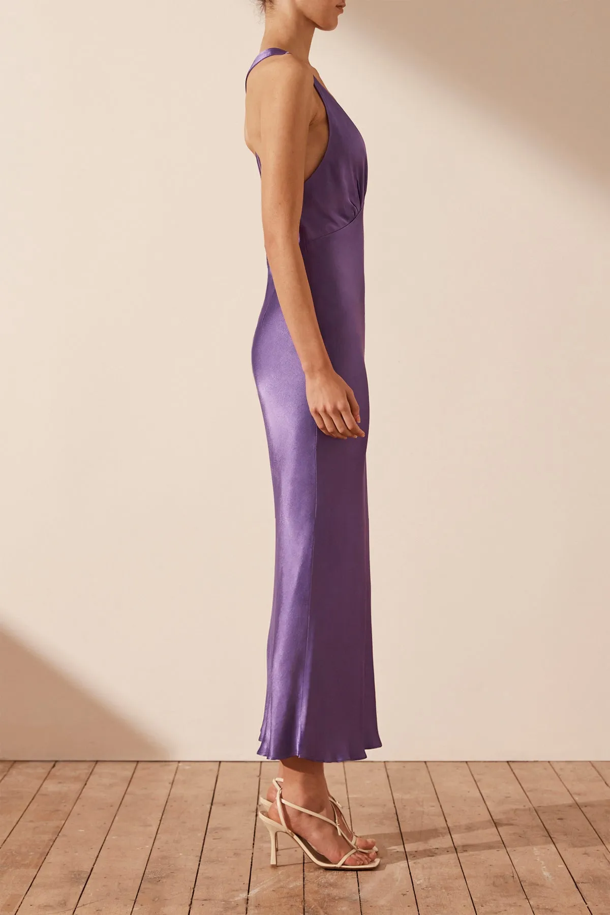 Shona Joy Lana Plunged Cross Back Midi Dress