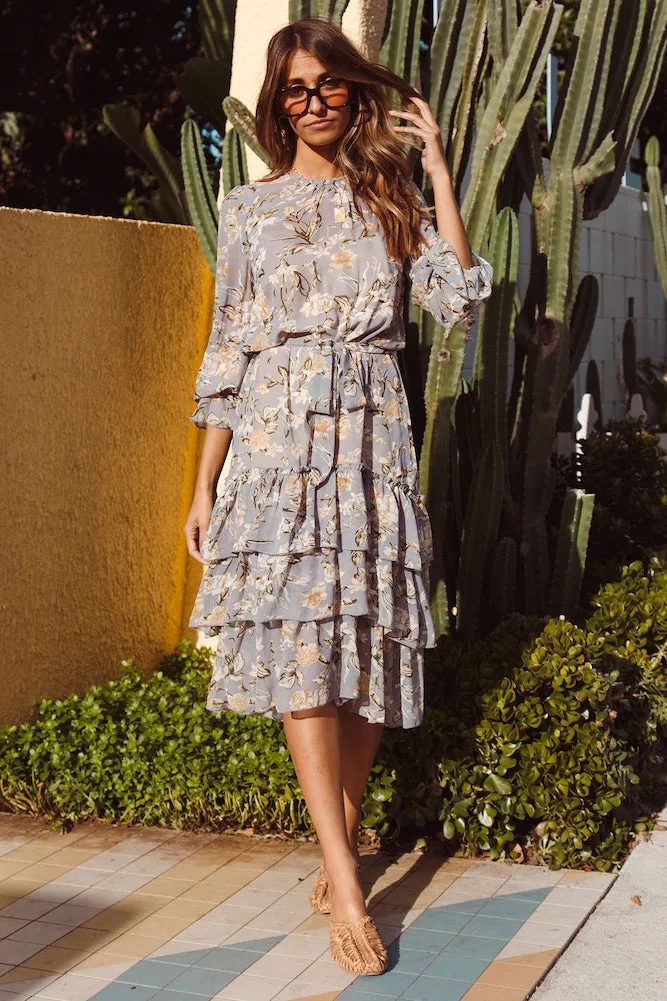 Summer Fling Midi Dress Grey