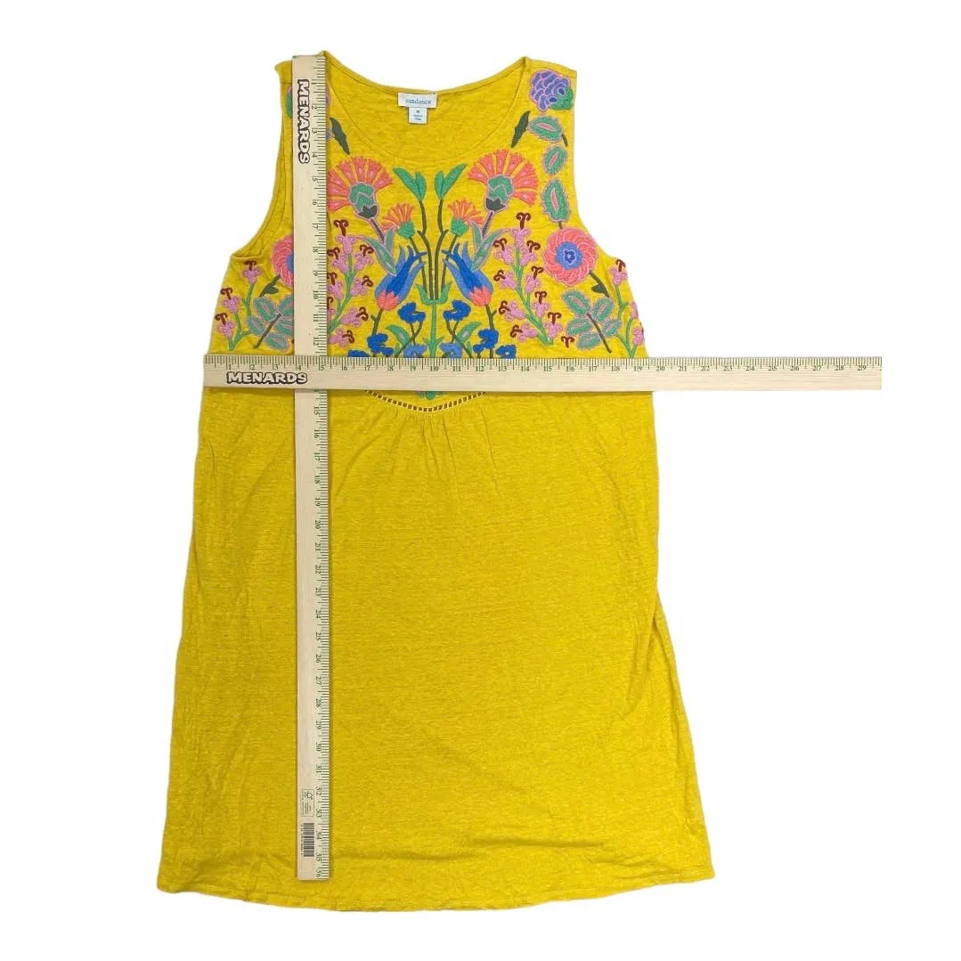 Sundance Sintra Dreams Embroidered Chemise Dress Linen Size M