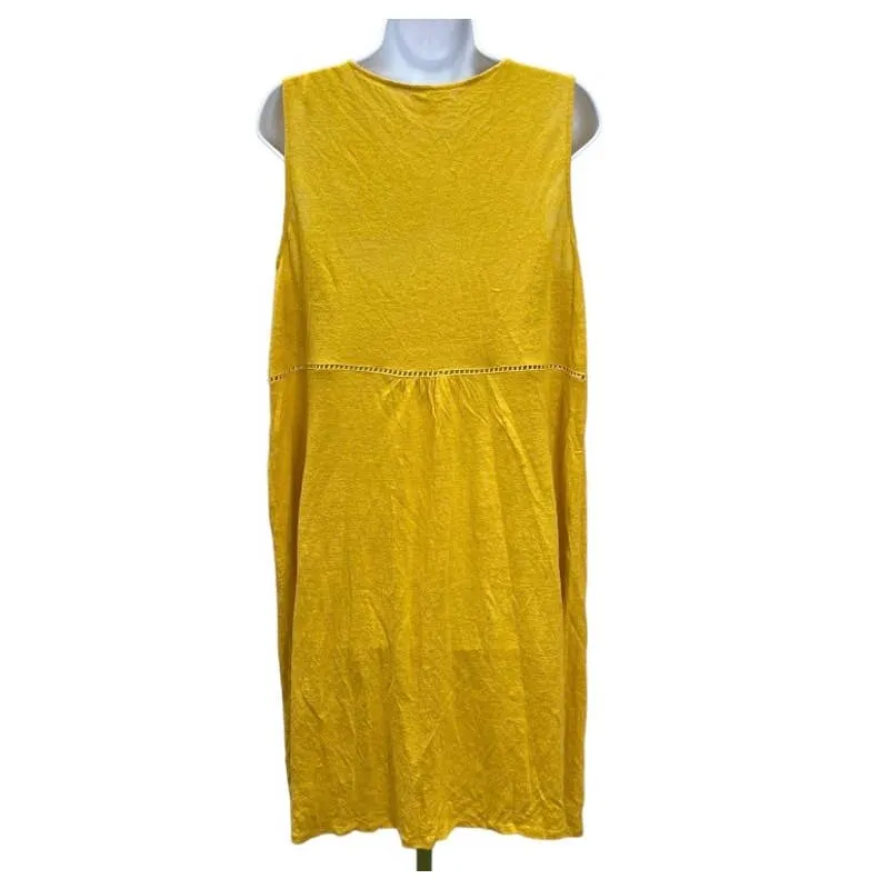 Sundance Sintra Dreams Embroidered Chemise Dress Linen Size M